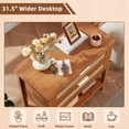thumbnail image 3 of Leyaoyao Rattan Nightstands with 2 Drawers & Shelf, Large Boho Bedside Table for Small Spaces, Bedroom Living Room Hallway, Tea Brown, 3 of 9