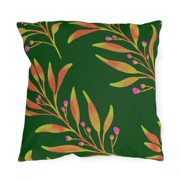 Outdoor Pillow In Rusth Leaves Pattern