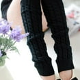 thumbnail image 2 of Guardurnaity Calentadores de pierna de ganchillo de punto de invierno de moda para mujeres calentadores de rodilla de tobillo suaves y elásticos Accesorios de disfraces gris claro, 2 of 6