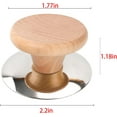 thumbnail image 6 of 2pcs Pot Lid Wood Knob Handle Replacement, Stainless Steel Base Round, Heat Resistant Scaldproof Pan Handle, Universal, 1.77in, 6 of 7