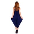 thumbnail image 4 of SR Women's Casual Solid Spaghetti Strap Loose Fit Harem Jumpsuit, 1X, Navy, 4 of 4