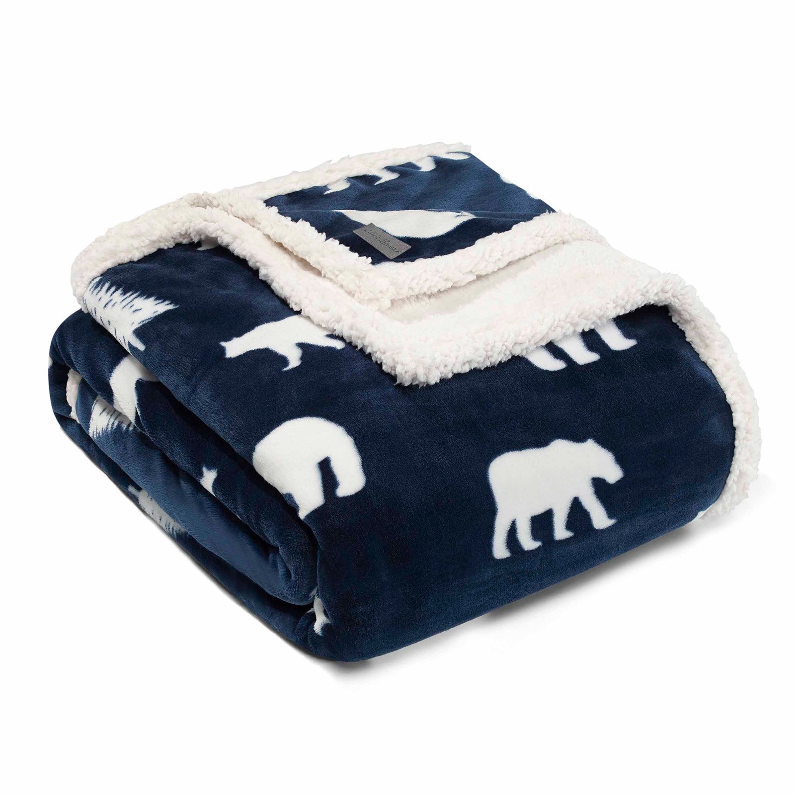 Eddie Bauer Bears In The Forest Navy Ultra Soft Plush Throw by Eddie
