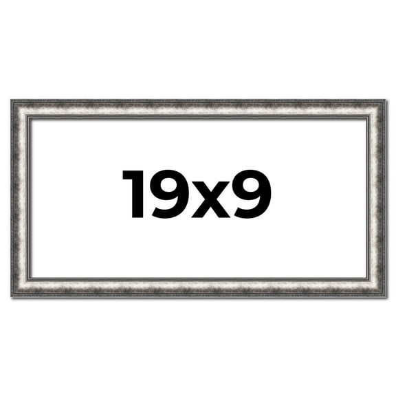 19x9 Frame Silver Real Wood Picture Frame Width 1.125 Inches | Interior Frame Depth 0.5 Inches |