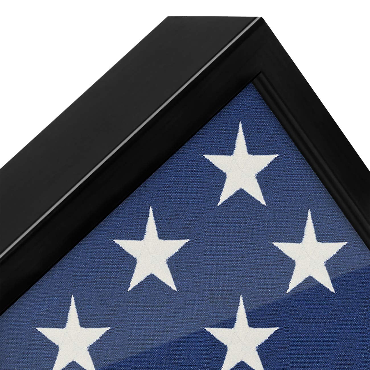 Americanflat Large Flag Display Case for Burial Flag - Fits Folded 5 x 9.5' Flag - Military Flag Case - Silhouette Collection - Flag Box with Polished Plexiglass - Black