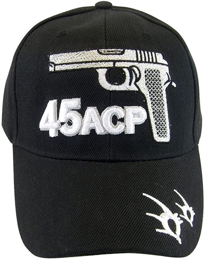 Handgun Firearm Men's Adjustable Baseball Cap (45 ACP Black)