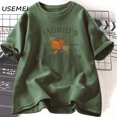 thumbnail image 3 of Camisetas Vintage de otoño para hombre y mujer, camisa con parche de calabaza Hagrid para Halloween, camisetas gráficas de algodón Unisex, 3 of 5