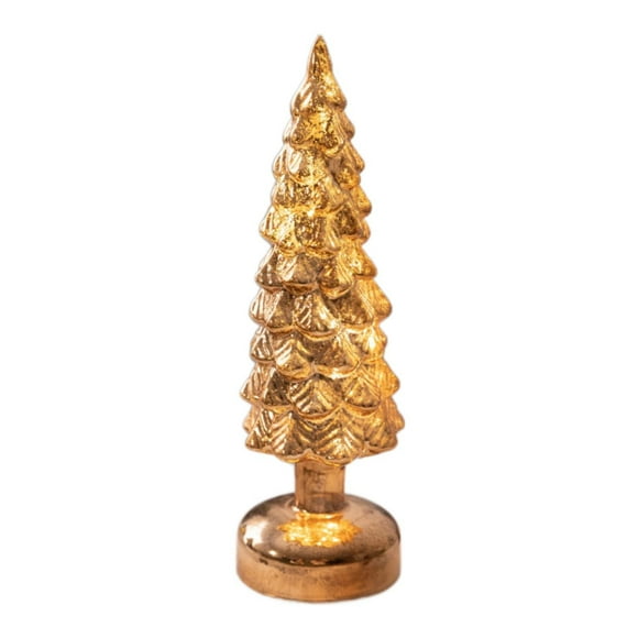 yuksok Lighted Tabletop Artificial Christmas Tree Christmas Christmas Tree Figurine for S Gold