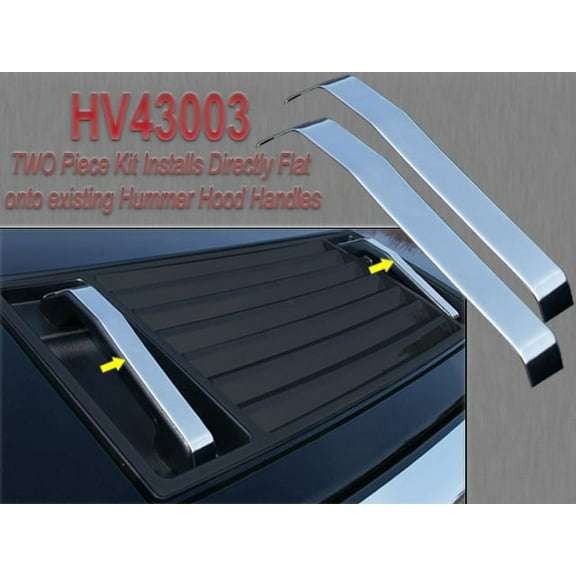 Stainless Steel Hood Handle Accent 2Pc Fits 2003-2009 Hummer H2 HV43003 QAA