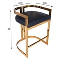 thumbnail image 2 of Gold and Black Faux Leather Counter Stool, 2 of 6