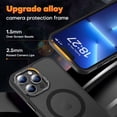 thumbnail image 5 of for iPhone 13 Pro Max Case Magnetic Compatible with MagSafe Slim Translucent Matte Phone Case Cover 6.7 inch, Black, 5 of 14