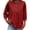 Red, variant on Women's Half Button Crinkle Blouse, 3/4 Sleeve Casual Solid Color Top, Lightweight Loose Fit Round Neck Tunic for Beach Vacation, Daily Wear, and Casual Outfits Blue L
