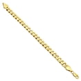 thumbnail image 3 of 9mm Polished 14k Yellow Gold Plated Flat Curb Chain Bracelet, 7.5 inches, 3 of 7