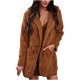 thumbnail image 2 of Puntoco Mujer Otoño/Invierno Color sólido Solapa Manga larga Cárdigan Chaqueta con capucha de felpa tops Rollbacks Puntoco Puntoco-4463, 2 of 9