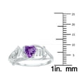 thumbnail image 5 of SZUL Women's Genuine Amethyst and Diamond Heart Shaped MOM Ring in 10K White Gold, 5 of 6