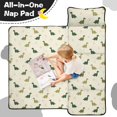 thumbnail image 4 of LightYellow Cartoon Dinosaurs Leaves Pattern Teens Toddler Nap Mat with Pillow, Sleeping Mat Bag for Preschool Daycare 59"x22", 4 of 6