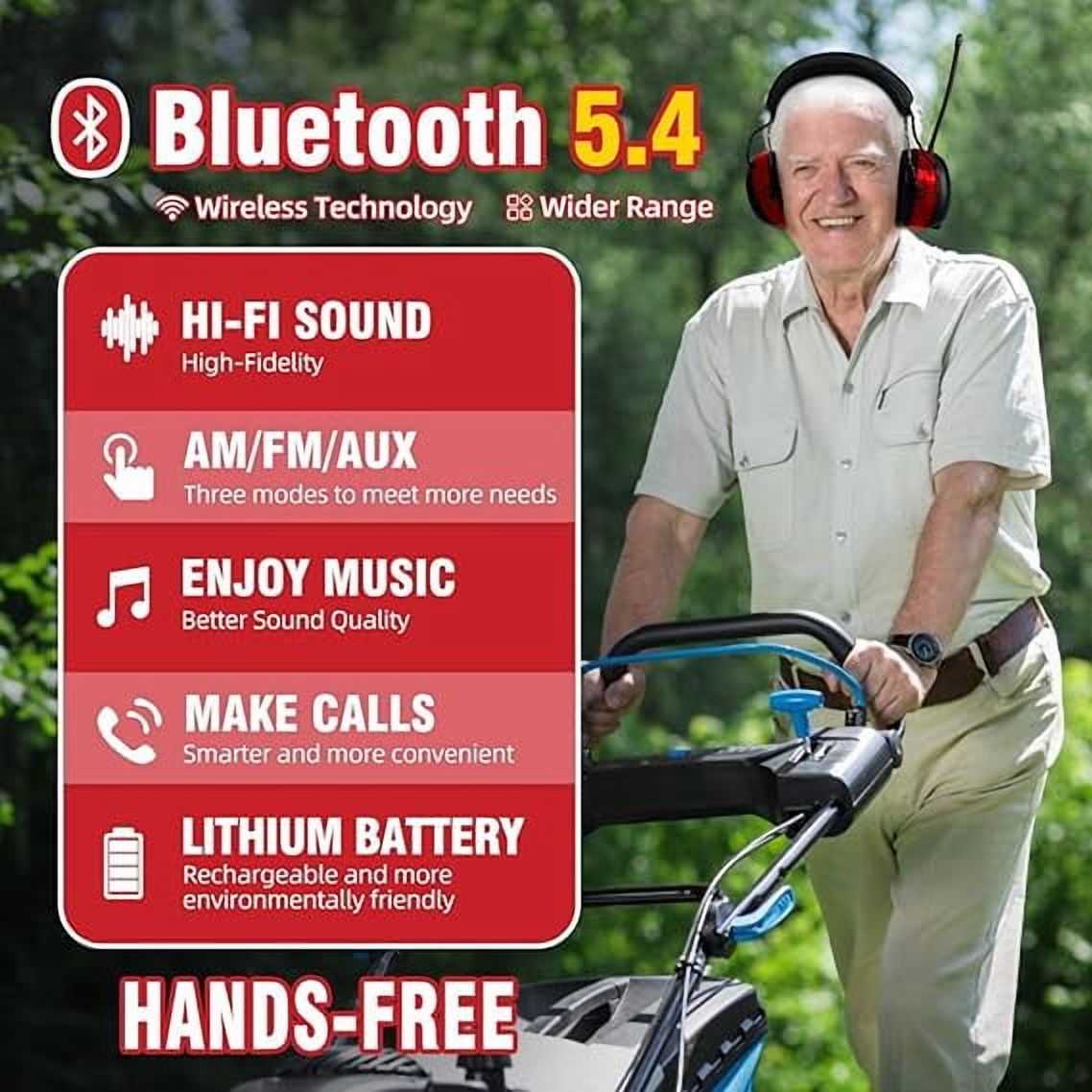 ZOHAN Bluetooth Hearing Protection Earmuffs, 31 dB SNR photo 8