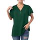 thumbnail image 1 of Camiseta informal de color liso con cuello en V y botones - Cierre clásico con botones, cuello en V versátil, transpirable, 1 of 6