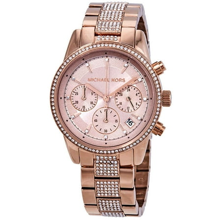 - Michael Kors Ritz Pave Chronograph Crystal Ladies Watch MK6485
