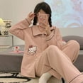thumbnail image 1 of Hello Kitty Ensemble de Pyjamas en Coton à Manches Longues pour Femmes - Automne/hiver Épaissi Imprimé Dessin Animé Portable à l'Extérieur, 1 of 5