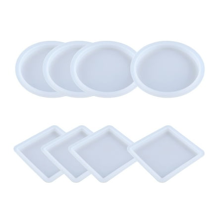 

OOKWE Coaster Molds Square/Round Silicone Coasters Molds for DIY Cup Mat Home Decor