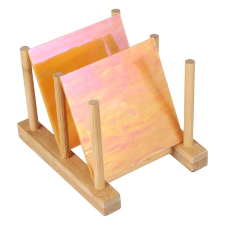 Uxcell 4 x 4" Stained Glass Sheets 2 Sheets Transparent Art Glass Orange Fantasy