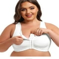thumbnail image 4 of XBASW Underwear Bras for Women's Front Closure Bra Womens Plus Size Full Cup Wirefree Bralette L-6XL, 4 of 11