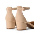 thumbnail image 4 of DREAM PAIRS Women's Round Toe Block Heel Pumps Dress Shoes Adjustable Ankle Strap D'Orsay Low Heels for Work Wedding Party Wide Width, 4 of 7