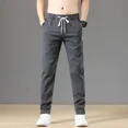 thumbnail image 3 of Pantalones casuales para hombre, pantalones negros ajustados para hombre, pantalones de negocios rectos, elegantes, venta de ropa de calle de algodón, estilo coreano, moda Y2k, largos, 3 of 4