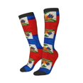 thumbnail image 2 of Women's Knee High Socks Haitian Flag Thermal Soft Knee Long Socks, 2 of 7