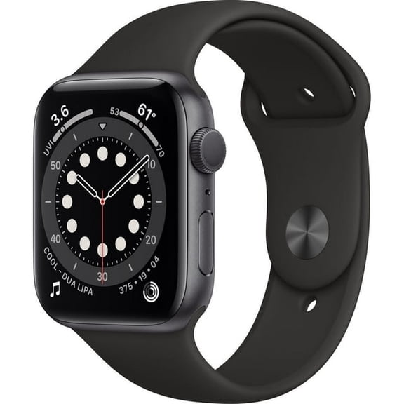 Pre-Owned Apple Watch Series 6 (GPS + Cellular 4G LTE, 44mm) - Space Gray Aluminum Case with Black Sport Band - Used