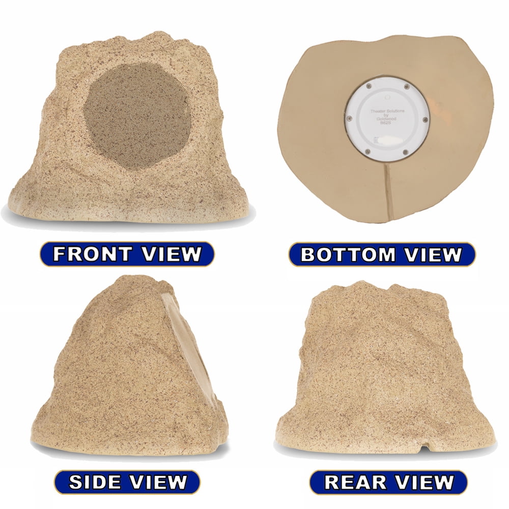 Theater Solutions B62S Fully Wireless 200 Watt Rechargeable Battery Bluetooth 6.5" Rock Speaker Pair Sandstone Link Up To 99 Speakers Wirelessly