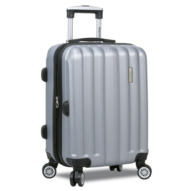 Free Shipping Dejuno Camden Hardside 3 Piece Expandable Spinner Luggage Set Silver 20