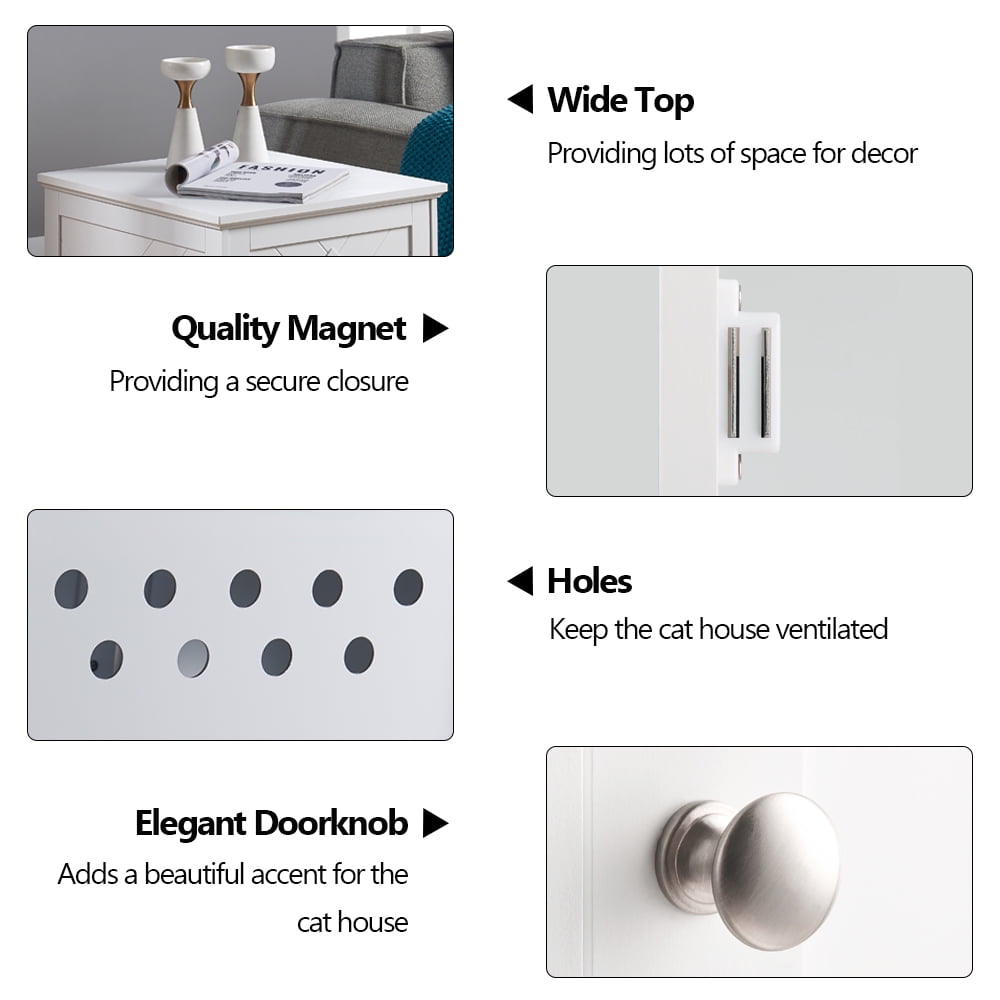 Buy Unipaws Cat Litter Box Enclosure with Mat, Furniture Cat Washroom