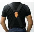 thumbnail image 2 of Men's Industrial Strength Suspenders Partial Black Elastic Tradesperson's Suspenders 2 inch Wide Tool Belt Suspenders, 2 of 6