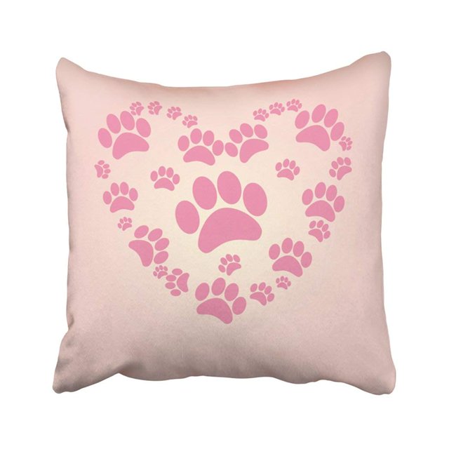 Funda de almohada ABPHQTO Perro corazón huellas de animales 45x45 cm