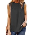 thumbnail image 1 of WGR Swiss Dot Tank for Women Crewneck Sleeveless Pom Pom Work Blouse Casual Shirts Tops, 1 of 5
