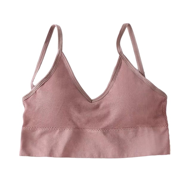 Sujetador tipo bralette de nailon sin costuras, sin aros, cómodo, tipo bustier, camisola, top corto Cameo Marrón