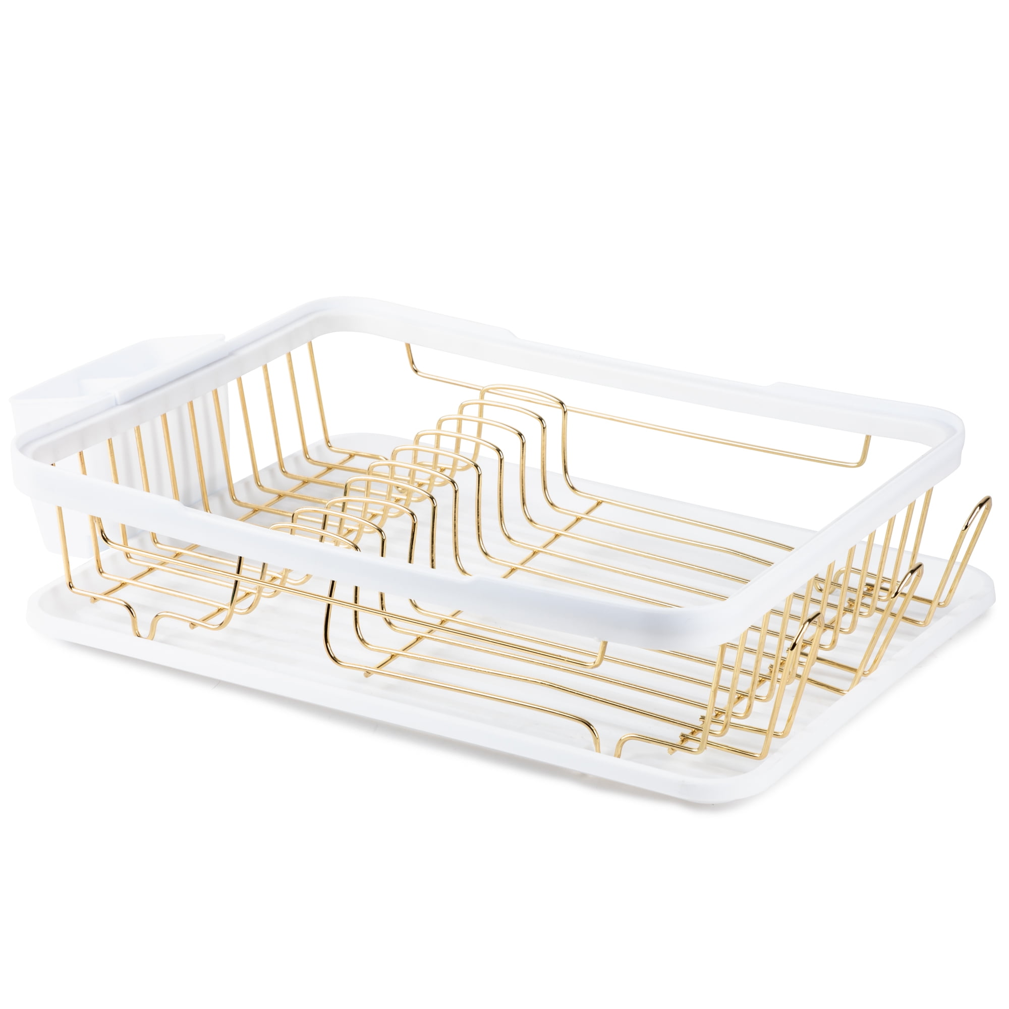 Thyme & Table Dish Rack with Cutlery Holder, White - Walmart.com