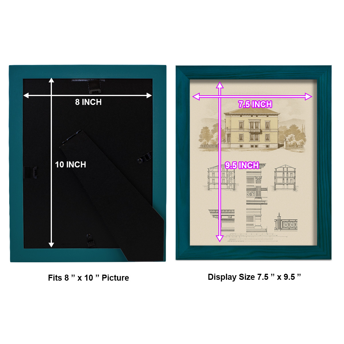 Estate and Plan II -Framed Print w/glass-Ocean Blue