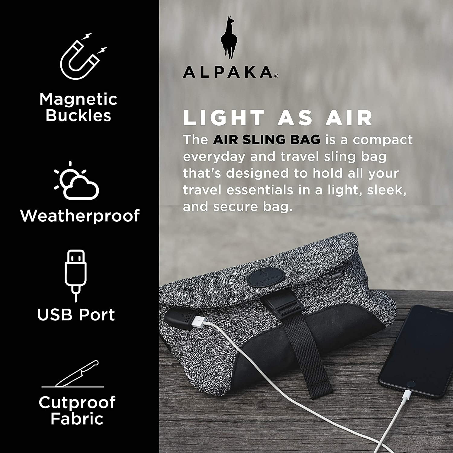 Air Sling Pro from ALPAKA Fidlock Magnetic Lock Cut proof Bag