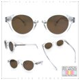 thumbnail image 2 of SA106 Round Thick Horn Rim Polarized Sunglasses Retro Hipster UV400 TAC Lens / Clear Frame - Brown Lens, 2 of 7