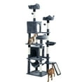 thumbnail image 2 of Uforic 75"Large Cat Tree Tower  Multi Level Play Tower Condo  with  Sisal Ramp, Scratching Posts & Cozy Basket Hammocks, Dark Gray, 2 of 9