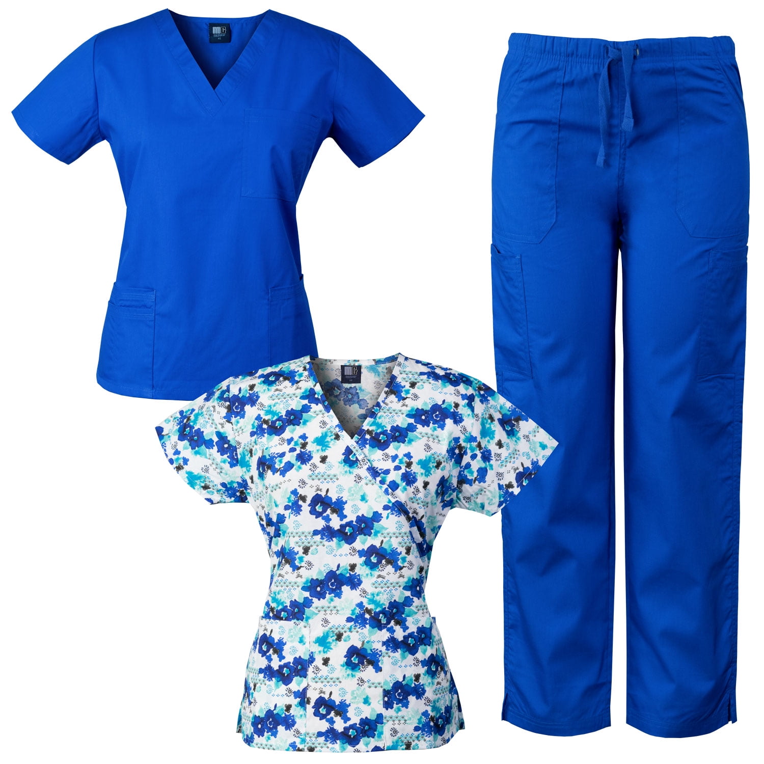 Download Medgear - Medgear Womens Scrub Set and Mock-Wrap Print Top Combo Medical Uniform - Walmart.com ...