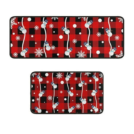 

Christmas Kitchen Carpet (2 Pieces) Merry Christmas Kitchen Carpet Washable Cushion Comfortable Kitchen Carpet Set Small Plush Blanket Basement Rugs Carpet for Living Room 8x10
