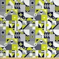 thumbnail image 1 of Abstract Fabric by the Yard Upholstery, Contemporary Mosaic Pattern with Vibrant Color Scheme, Decorative Fabric for DIY and Home Accents, Yellow Green by Ambesonne, 1 of 4