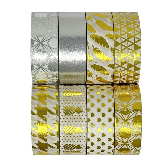 Wrapables® Metallic Foil Washi Masking Tape Collection (Set of 8), 08WPSET07