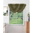 thumbnail image 2 of Olive Green Striped Sheer Waterfall Valance Curtains for Window, Vintage Stripes Ombre Rod Pocket Sheer Topper Swag Curtains for Living Room, Kitchen 38.5"W x 47.2"L, 2 Panels, 2 of 7