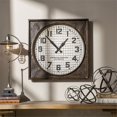 thumbnail image 3 of Uttermost Entrepôt Fer MDF Horloge Murale avec Gril en Rouille Marbrée Brun/blanc, 3 of 5
