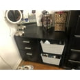 thumbnail image 5 of DEVAISE File Cabinet, 3 Drawer Lateral Filing Cabinet, Printer Stand with Open Storage Shelves on Wheels for Home Office, Kids Room, Black, 5 of 10