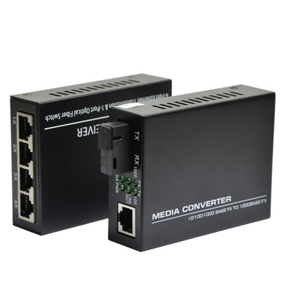 2x Multi-Rate Fiber Media Converter for Full/Half Duplex for Versatile Network Integration Solutions
